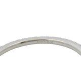 Solid 14kt White Gold and Moissanite Thin Dainty Wedding Band Stackable Ring Size 5.75