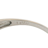 LeVian Solid 14kt White Gold and Champagne and White Diamond Engagement Ring Size 9