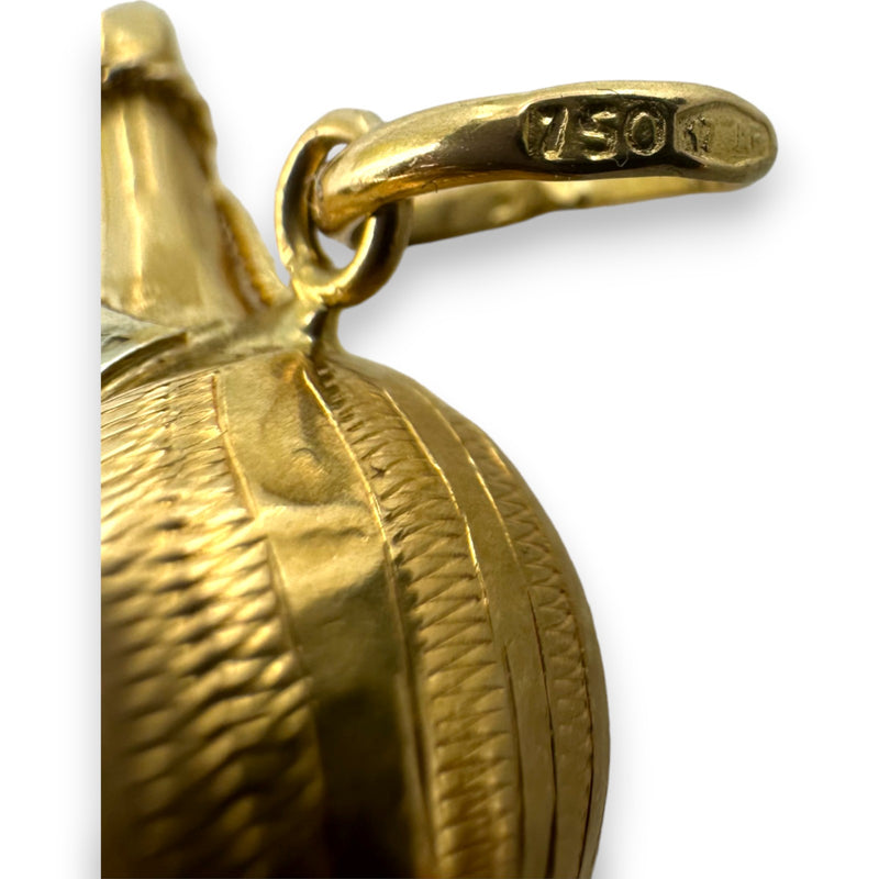 VintageChianti Wine Charm Made in Arezzo Pendant 18kt Yellow Gold Italian