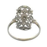 Antique 1920-30s 18kt White Gold 0.42ctw Diamond Deco Dinner Cocktail Ring Sz 8