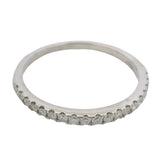 Solid 14kt White Gold and Diamond Half Eternity 0.28ctw 2mm Thin Wedding Band Ring Size 7.5