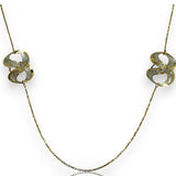NEONERO Retired Solid 18kt Gold Two-Tone Filigree Figure 8 Station 32" Chain Necklace Made in Italy