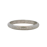 Antique 1927 Solid Platinum Etched Beveled Edge Wedding Stackable Band Size 7.5