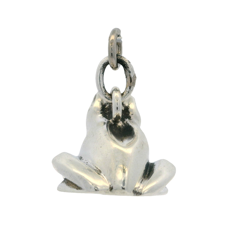 Vintage Rare Tiffany & Co 925 Sterling Silver Sitting Frog Charm Necklace Pendant