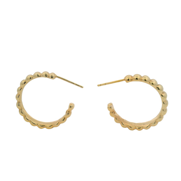 John Hardy Retired Solid 18kt Yellow Gold Bedeg Ripple 23mm Hoop Earrings