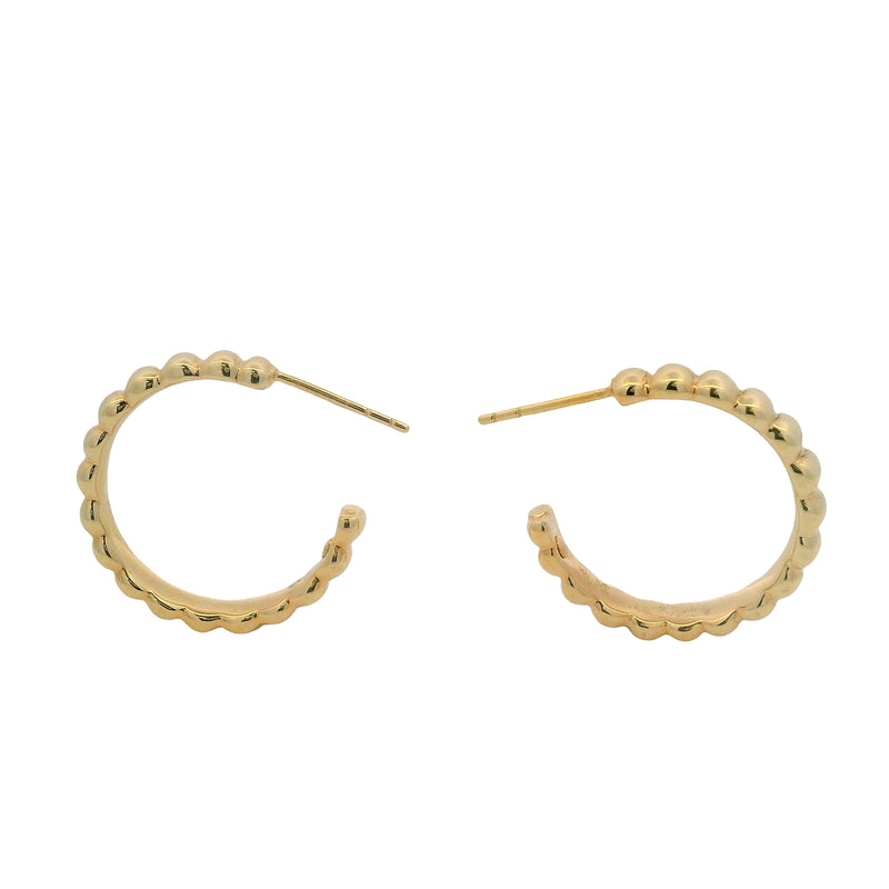 John Hardy Retired Solid 18kt Yellow Gold Bedeg Ripple 23mm Hoop Earrings