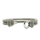 Joseph Esposito 925 Sterling Silver Flexible Thick Wire Hook 7" Bangle Bracelet