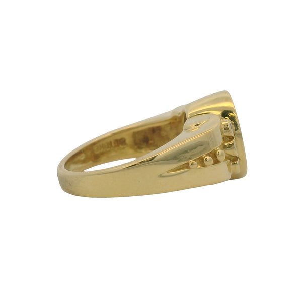 Seidengang Classic Collection Solid 18kt Yellow Gold Cherub Angel Motif Ring with 6 Accent Diamonds Size 6