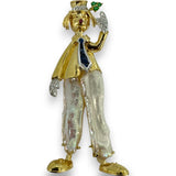 Vintage 18kt Yellow Gold Happy Clown Brooch/Pendant with Baroque Pearl Pants, Sapphires, Emeralds, Diamonds, and Ruby Nose