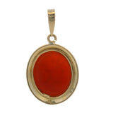 Vintage Italian Solid 18kt Yellow Gold Carnelian Intaglio Soldier Pendant Charm