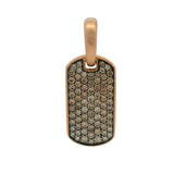 David Yurman Solid 18kt Rose Gold and Cognac Diamonds Mini 21mm Dog Tag Pendant