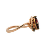 Le Vian Solid 14k Rose Gold Rhodolite Garnet and Diamond Cocktail Ring Size 7