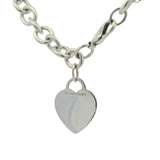 Retired Tiffany & Co 925 Sterling Silver Heart Tag Cable Chain Bracelet 7.5"