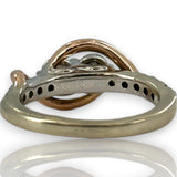 Kay Ever Us Collection 14kt White and Rose Gold Two-Stone 0.96ctw Diamond Wedding Ring Size 5.5