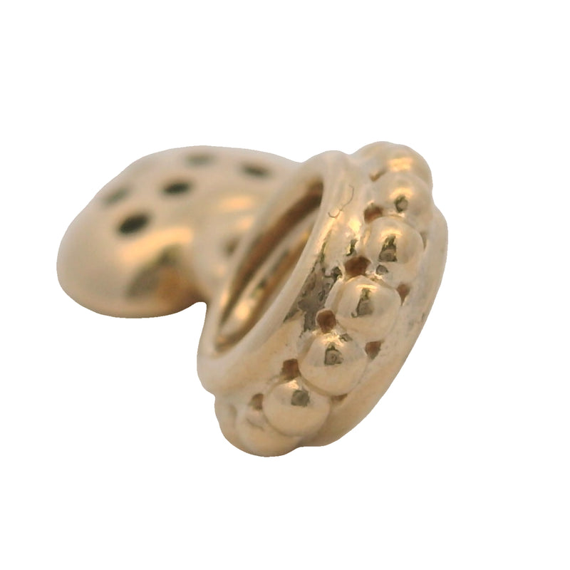 Charm colgante de corazón brillante de oro amarillo macizo de 14 kt y pavé de diamantes retirado de Pandora