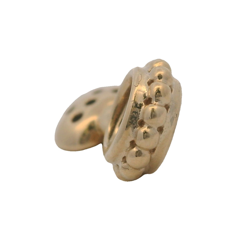 Charm colgante de corazón brillante de oro amarillo macizo de 14 kt y pavé de diamantes retirado de Pandora