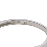 14kt White Gold and Bezel Set Round Diamond Bubble Wedding Stackable Band Ring Size 9