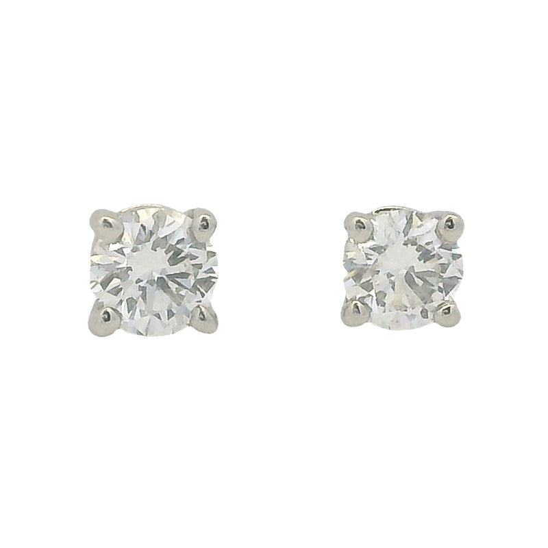 Tiffany & Co Solid 950 Platinum Solitaire 0.31ctw Diamond Stud Earrings