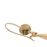 Vintage Italian Solid 18kt Yellow Gold Torpedo Drop Dangle 2.1" Long Hook Earrings