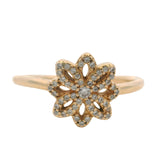 Pandora Solid 14kt Yellow Gold and Cubic Zirconia Lace Botanique Ring Size 6.75