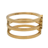 Gucci Italian Retired Solid 18kt Yellow Gold and Diamond GG Running Logo Ring Size 6