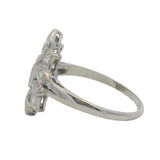 Antique 1930s Solid 900 Platinum and 0.39ctw Diamond Cluster 18mm Wide Dinner Shield Ring Size 7.5