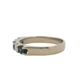 Kuber Solid 14kt White Gold Alternating 0.40ctw Diamond and Sapphire Wedding Band Ring Size 9.5