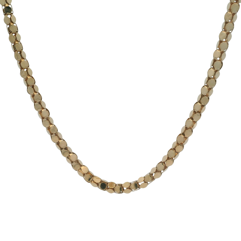 Vintage UnoAerre Italian Solid 18kt Yellow Gold Circle Mesh Link 20" Chain Necklace