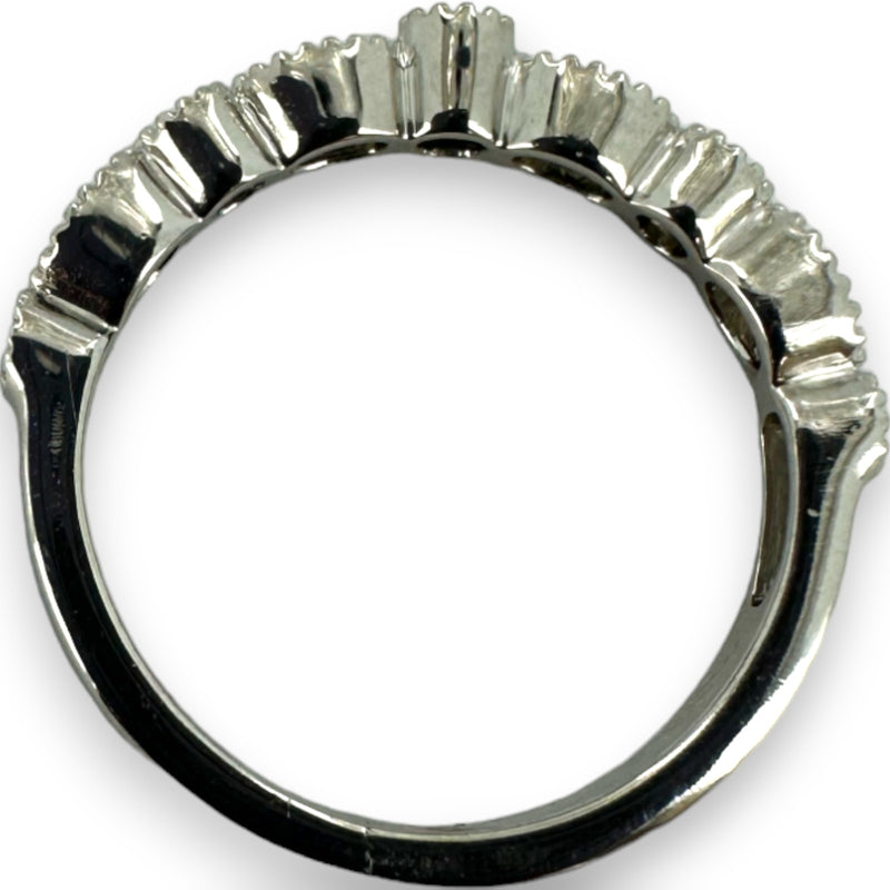 Zoara Platinum and Diamond Milgrain Round and Marquise Shapes Wedding Band