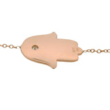 Kimberly McDonald Solid 18kt Rose Gold 6" Hamsa Hand Bracelet with Diamond