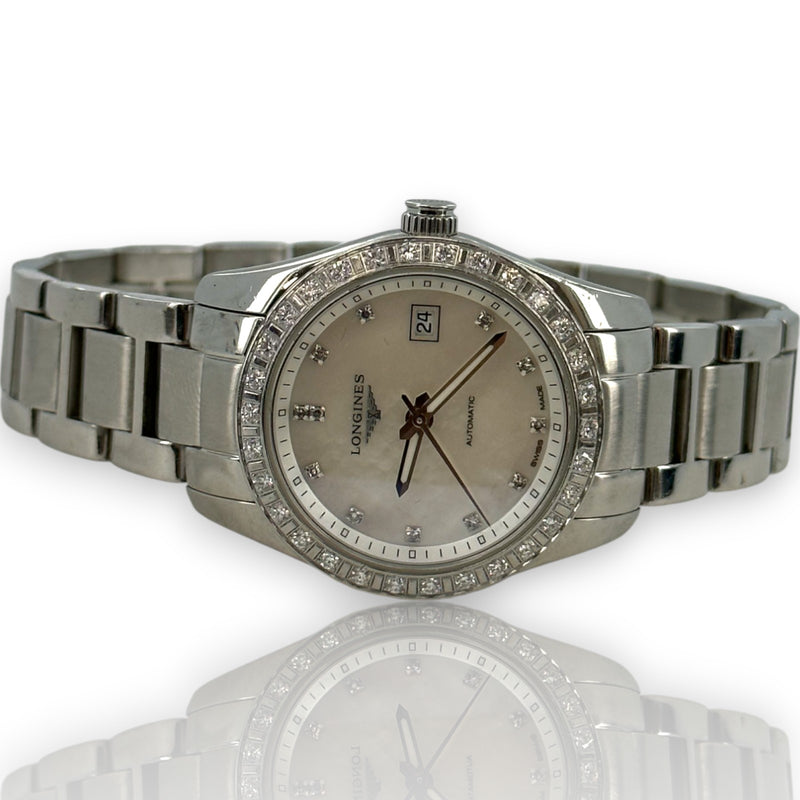 Longines Conquest Diamond Womens Watch L2.285.0 29.5mm Steel Watch