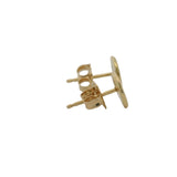 Solid 14kt Yellow Gold 7mm Flat Disc Stud Earrings