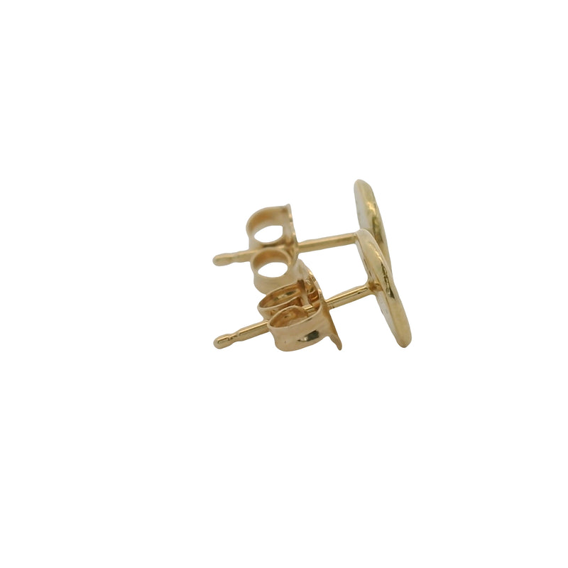 Solid 14kt Yellow Gold 7mm Flat Disc Stud Earrings