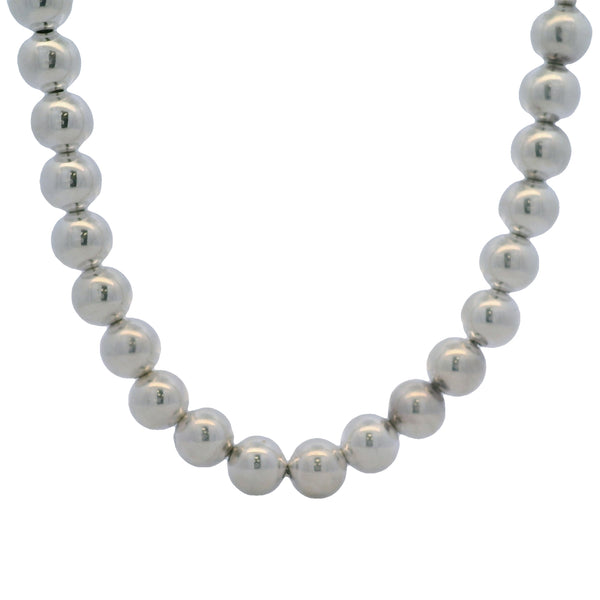 Tiffany & Co HardWear Collection Ball Necklace in 925 Sterling Silver 18" 10mm Beads (2)