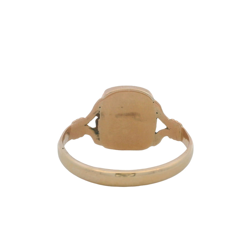 Antique Solid 14kt Yellow Gold Dainty Signet "LM" Cursive Engraving Size 5.75