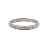 Antique 1927 Solid Platinum Etched Beveled Edge Wedding Stackable Band Size 7.5
