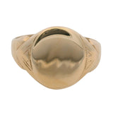 Vintage Larter & Sons 1949 Mid-Century Solid 14kt Yellow Gold 13mm Wide Blank Signet Ring Size 7