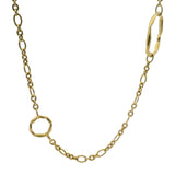 Mimi So Solid 18kt Yellow Gold Textured Rings Station Cable Chain 42.5"Long Necklace