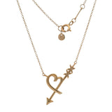 Tiffany & Co Solid 18kt Rose Gold Paloma Picasso Graffiti Heart and Arrow Pendant 18" Necklace