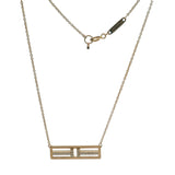 Tiffany & Co Solid 18kt Rose Gold T Two Open Horizontal Bar Diamond 18" Necklace Made in Italy