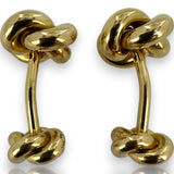 Vintage Lover's Knot 14kt Solid Yellow Gold 10g Double Sided Cufflinks Classic Wearable Everyday