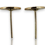 Solid 10kt Rose Gold Flat 8.8mm Disc Studs