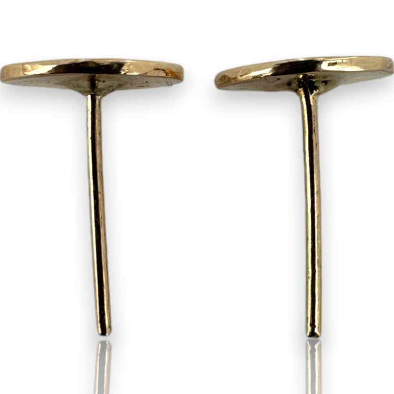 Solid 10kt Rose Gold Flat 8.8mm Disc Studs