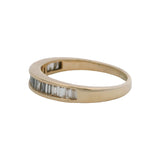 Vintage 14k Yellow Gold Baguette Diamond Channel Half-Eternity Band Ring Sz 5.75