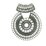 Arya Solid 925 Sterling Silver Filigree Large 2.2" Openwork Circle Pendant Charm