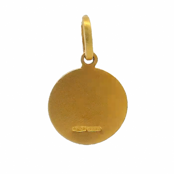 Colgante religioso de San Antonio de oro amarillo macizo de 18 kt, con protección cristiana, de 14,4 mm