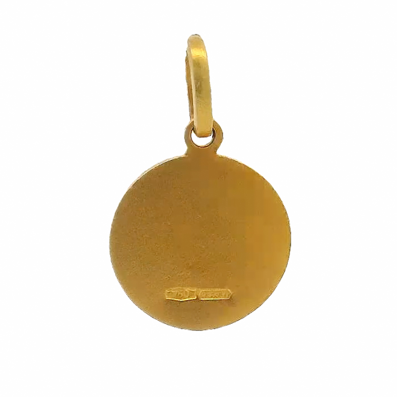 Colgante religioso de San Antonio de oro amarillo macizo de 18 kt, con protección cristiana, de 14,4 mm