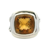 David Yurman Solid 925 Sterling Silver and Citrine Large Albion Ring Size 7