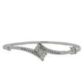Solid 14kt White Gold and 0.44ctw Diamond Bypass Style Hinged Bangle 7" Bracelet