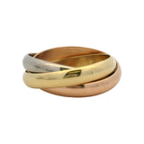 Cartier Solid 18kt Tri-Tone Gold Classic Model Trinity Rolling Ring Size 57 8